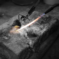 Brazing with a flashlight of a ring of the freakshow brand
